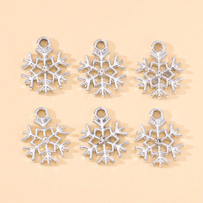 20 ks nových vianočných krištáľových zirkónových náhrdelníkov so snehovou vločkou, príveskov, príveskov pre DIY náušnice, ručne vyrábané šperky, darček pre ženy a dievčatá.