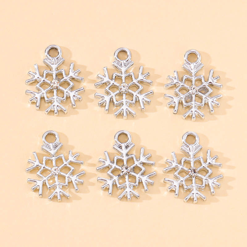20 ks nových vianočných krištáľových zirkónových náhrdelníkov so snehovou vločkou, príveskov, príveskov pre DIY náušnice, ručne vyrábané šperky, darček pre ženy a dievčatá.