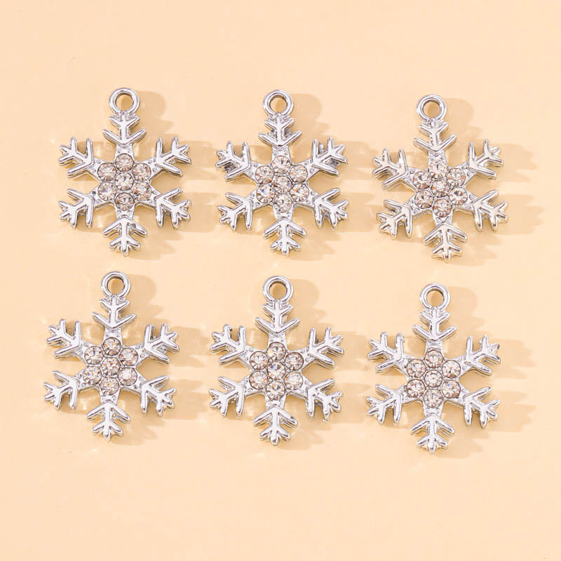 20 ks nových vianočných krištáľových zirkónových náhrdelníkov so snehovou vločkou, príveskov, príveskov pre DIY náušnice, ručne vyrábané šperky, darček pre ženy a dievčatá.
