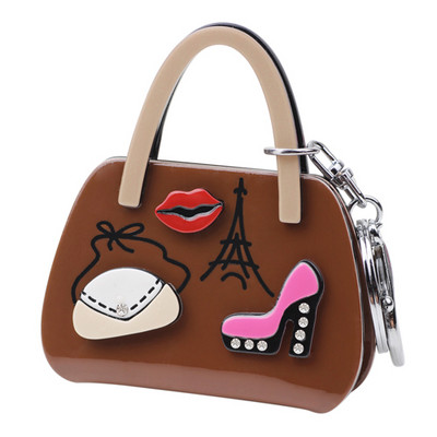 Bonsny akrylové vysoké podpätky, pery, vzor Eiffelovej veže, kabelka v tvare kľúčenky, krúžky, novinka, šperky pre ženy a dievčatá, darčeky