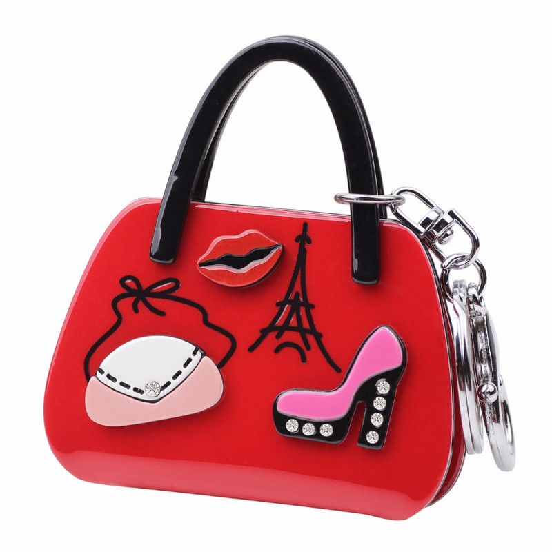 Bonsny akrylové vysoké podpätky, pery, vzor Eiffelovej veže, kabelka v tvare kľúčenky, krúžky, novinka, šperky pre ženy a dievčatá, darčeky