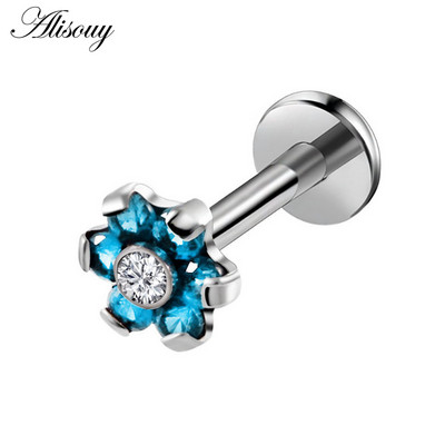 Sebészeti acél Divat cirkon Labret Monroe ajak szegecs piercing porc Tragus Helix fülbevaló orrcsavar ajakgyűrű testékszer