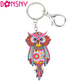 Bonsny Acrilic Animal Pasăre Bijuterii Bufniță Breloc Breloc Pom Cadou pentru Femei Fete Geantă Breloc Breloc Pandantiv Bijuterii Design