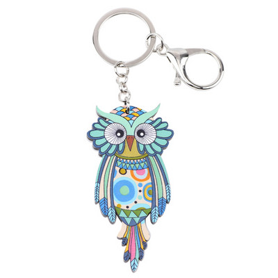 Bonsny Acrilic Animal Pasăre Bijuterii Bufniță Breloc Breloc Pom Cadou pentru Femei Fete Geantă Breloc Breloc Pandantiv Bijuterii Design