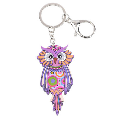 Bonsny Acrilic Animal Pasăre Bijuterii Bufniță Breloc Breloc Pom Cadou pentru Femei Fete Geantă Breloc Breloc Pandantiv Bijuterii Design