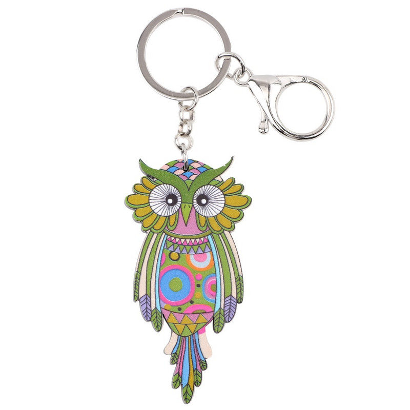 Bonsny Acrilic Animal Pasăre Bijuterii Bufniță Breloc Breloc Pom Cadou pentru Femei Fete Geantă Breloc Breloc Pandantiv Bijuterii Design