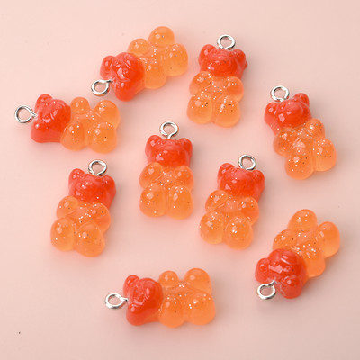 10 komada 22X11 mm gumeni mini medvjedić u boji bombona privjesak za izradu slatkih naušnica, privjesaka, ogrlica, kreativno pronalaženje nakita „uradi sam“
