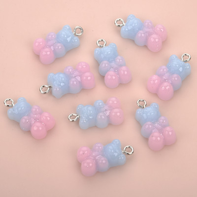 10 komada 22X11 mm gumeni mini medvjedić u boji bombona privjesak za izradu slatkih naušnica, privjesaka, ogrlica, kreativno pronalaženje nakita „uradi sam“