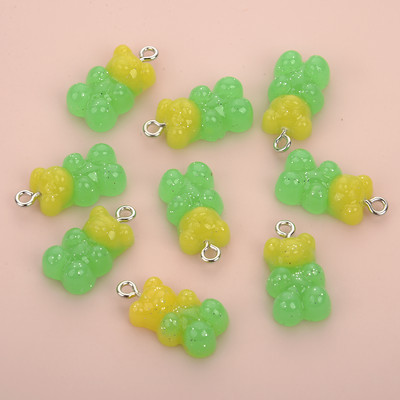 10 komada 22X11 mm gumeni mini medvjedić u boji bombona privjesak za izradu slatkih naušnica, privjesaka, ogrlica, kreativno pronalaženje nakita „uradi sam“