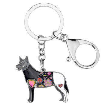 Newei Enamel Alloy Standing Australian Shepherd Keychains Standing Dog Key Rings Ζωικά κοσμήματα για κορίτσια κυρίας εφηβικής γοητείας