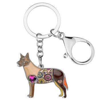 Newei Enamel Alloy Standing Australian Shepherd Keychains Standing Dog Key Rings Ζωικά κοσμήματα για κορίτσια κυρίας εφηβικής γοητείας