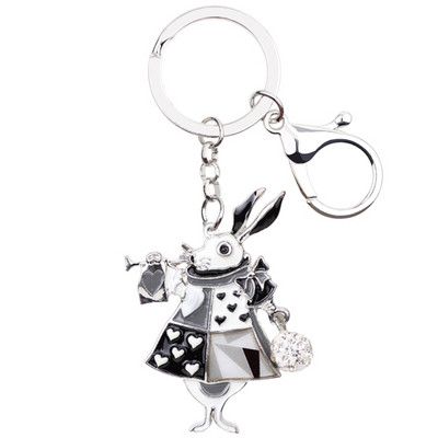 Bonany Email Iepure Iepure Breloc Breloc Inele Geanta Mașină Breloc Pandantiv Moda Animale Bijuterii Pentru Femei Fete Cadou Nou