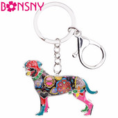 Breloc pentru câini Rottweiler email Bonsny Brelocuri Inele Cadou pentru femei, fete, iubitori de animale de companie, brelocuri de geantă de mașină, bijuterii animale de modă, noi