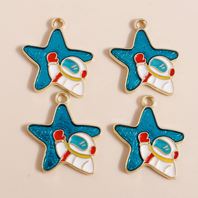 10 bucăți email stele astronaut Charms pentru bricolaj brățări și coliere 2 stiluri găsire bijuterii lucrate manual