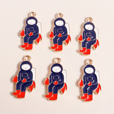 10 bucăți email stele astronaut Charms pentru bricolaj brățări și coliere 2 stiluri găsire bijuterii lucrate manual