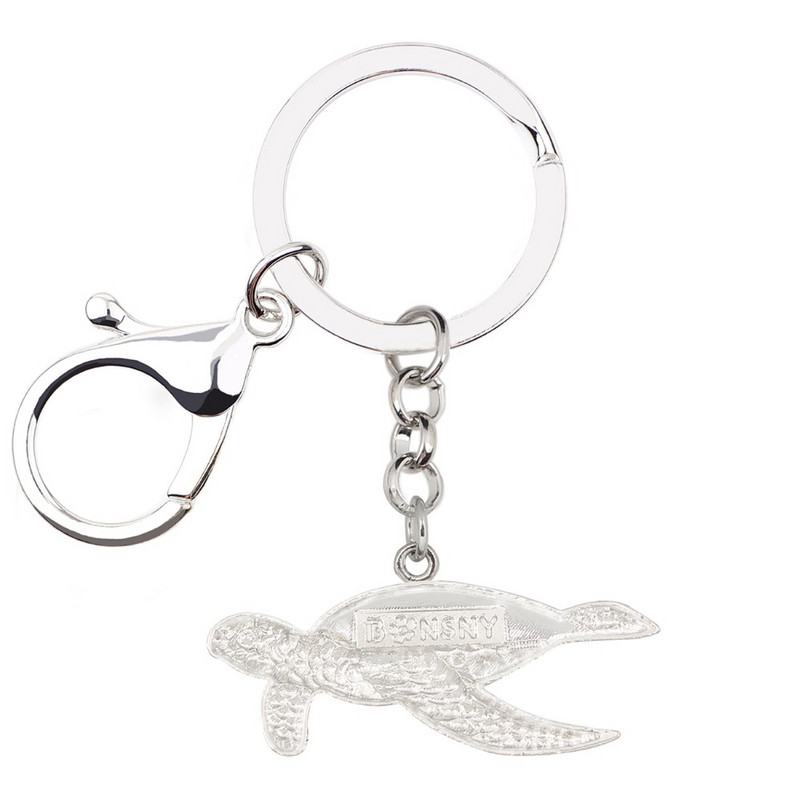 Bonsny emajl Metal Morska kornjača Morska kornjača Privjesci za ključeve Prsten sa vještačkim dijamantom Životinjski nakit za žene Torba za djevojke Privjesci za automobil