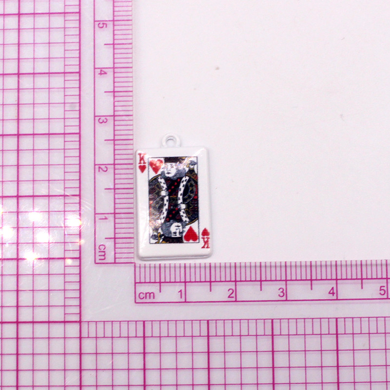 10 bucăți cărți de joc amuzante K Charms din aliaj, noutate, joc de cărți, pandantiv pentru breloc pentru cercei, bijuterii DIY