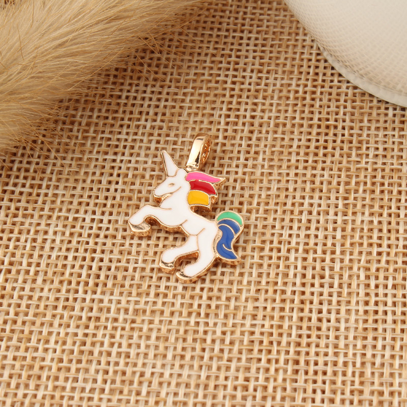 10 buc/pachet DIY, email gros, unicorn, bijuterii, descoperiri, brelocuri de culoare aurie, colier lucrat manual, accesoriu pentru fete și copii C33