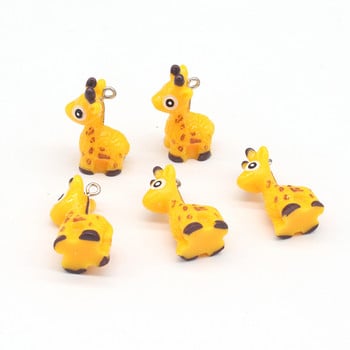 10 бр. Kawaii 3D Малки талисмани от смола на елени Сладко висулка с животни от Sika Deer за обеци Ключодържател Направи си сам изработка на бижута