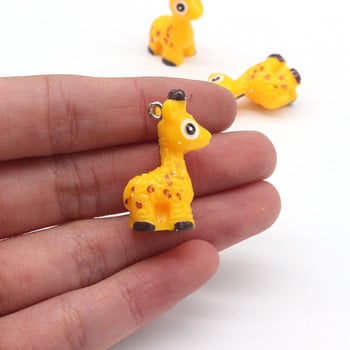 10 бр. Kawaii 3D Малки талисмани от смола на елени Сладко висулка с животни от Sika Deer за обеци Ключодържател Направи си сам изработка на бижута