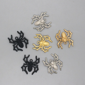 Mix 6 τμχ/συσκευασία Punk Cool Spider Alloy Charms Κοίλα 3D Animal Pendants για Σκουλαρίκια Κολιέ Μπρελόκ DIY Halloween Jewlery Make