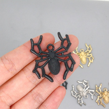 Mix 6 τμχ/συσκευασία Punk Cool Spider Alloy Charms Κοίλα 3D Animal Pendants για Σκουλαρίκια Κολιέ Μπρελόκ DIY Halloween Jewlery Make