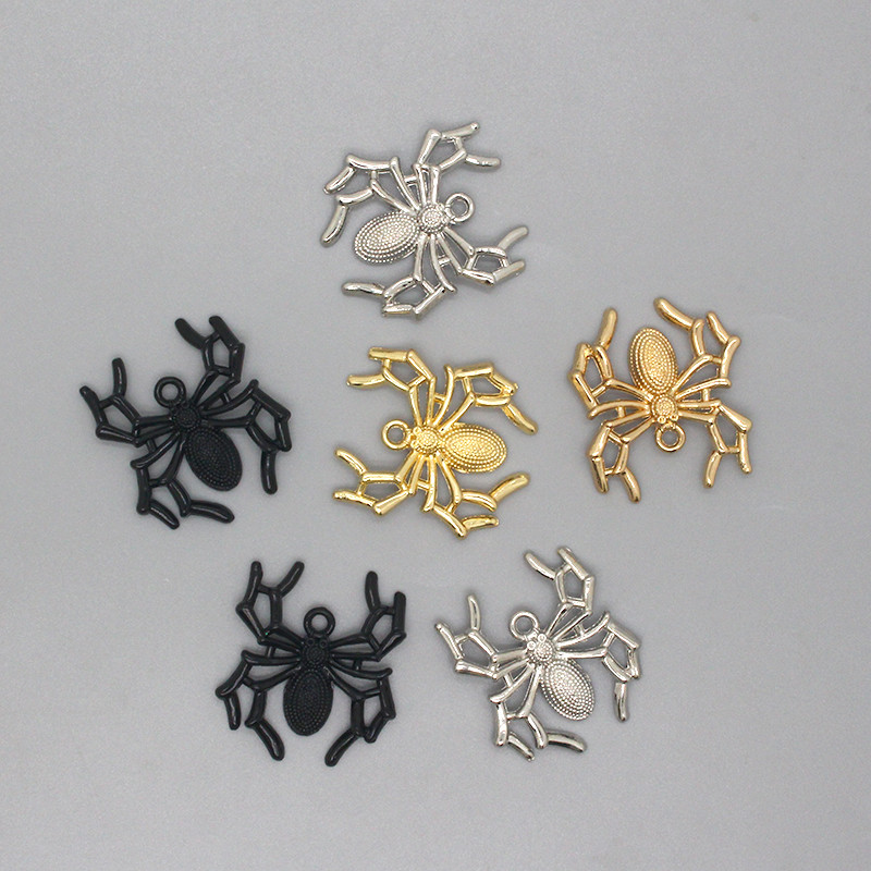 Amestecați 6 bucăți/pachet Breloc din aliaj punk cool de păianjen pandantive cu animale 3D pentru cercei colier breloc bricolaj bijuterii de Halloween faceți