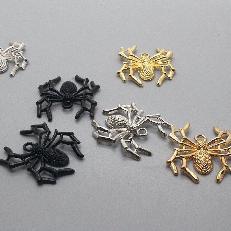 Amestecați 6 bucăți/pachet Breloc din aliaj punk cool de păianjen pandantive cu animale 3D pentru cercei colier breloc bricolaj bijuterii de Halloween faceți