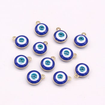 10 бр./лот 10 мм турски Evil Eye Barcelet Charms Vintage Blue Devil Eye висулка за обеца Колие Направи си сам Lucky Jewelry Make