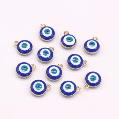 10 buc/lot 10 mm Breloc turcesc Evil Eye Breloc Vintage Blue Devil Eye pandantiv pentru cercei colier DIY norocos bijuterii