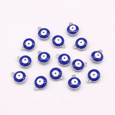 10 buc/lot 10 mm Breloc turcesc Evil Eye Breloc Vintage Blue Devil Eye pandantiv pentru cercei colier DIY norocos bijuterii