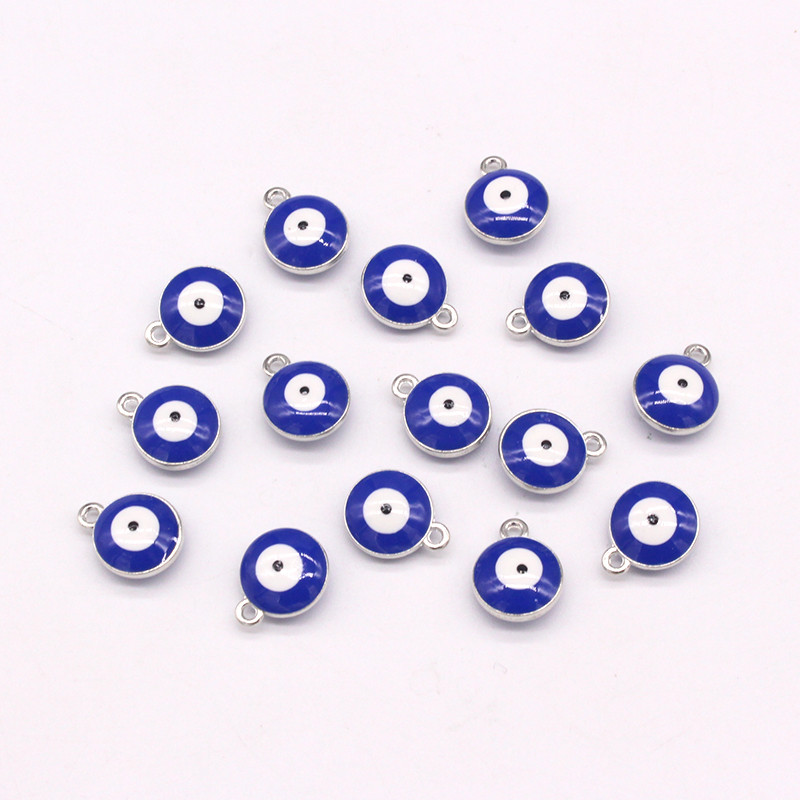 10 buc/lot 10 mm Breloc turcesc Evil Eye Breloc Vintage Blue Devil Eye pandantiv pentru cercei colier DIY norocos bijuterii