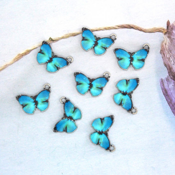 10 τμχ/συσκευασία Σκουλαρίκια από κράμα ψευδαργύρου Γούρια Κορεατικά ζωάκια με πεταλούδες για βραχιόλι κολιέ DIY κοσμήματα