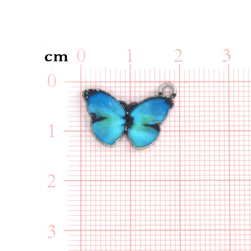10 buc/pachet Breloc pentru cercei fluture albastru din aliaj de zinc, pandantiv cu fluturi cu animale coreene, pentru brățară, colier, bijuterii DIY