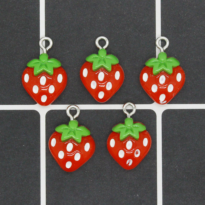 20 kom/lot Mix Mini voćne smole privjesci slatka jagoda banana breskva hrana privjesci za naušnice narukvice DIY šarm Napravite nakit D49