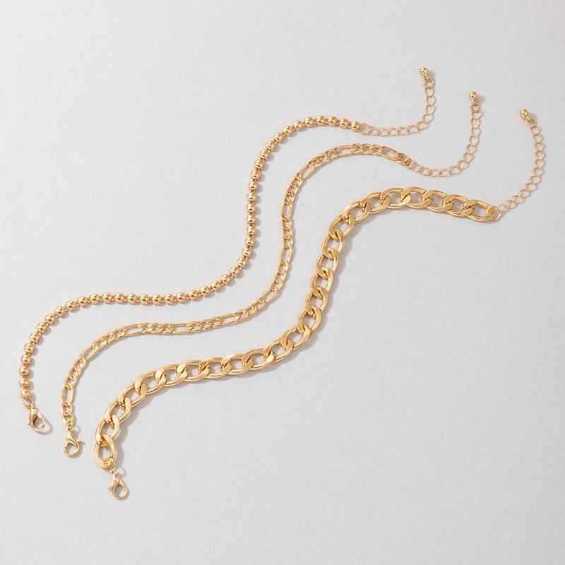 Tocona Lanț pentru picioare de culoare aurie pentru femei, bărbați, gleznele din metal din aliaj, lucrate manual, bijuterii de vară, 3 buc/seturi 20901