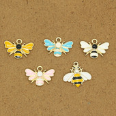 10 bucăți Kawaii galben albină cercei email farmece diy drăguț animal brățară colier pandantive accesoriu pentru femei bijuterii face