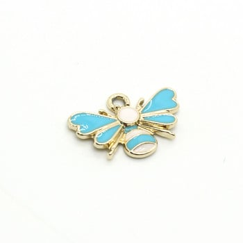 10 бр. Kawaii Yellow Bee Earring Enamel Charms Направи си сам сладко животно Гривна Колие Висулки Аксесоар за жени Изработка на бижута