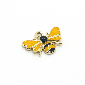 10 бр. Kawaii Yellow Bee Earring Enamel Charms Направи си сам сладко животно Гривна Колие Висулки Аксесоар за жени Изработка на бижута