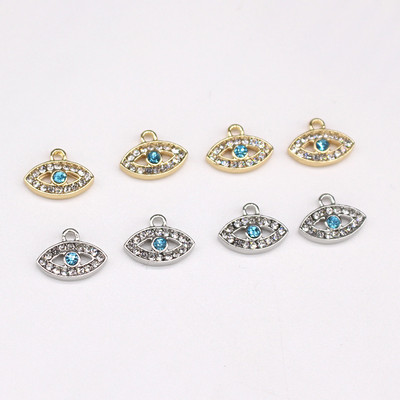 5db Új Vintage Turkish Evil Eye Karkötő Varázslatok Fényes Mini Kristály Strasszos Ördögszem fülbevaló Medál Ékszer Kiegészítő
