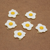 10 bucăți drăguț neregulat omletă mâncare cercei brelocuri bricolaj accesoriu de artizanat amuzant ou brelocuri colier pandantiv bijuterii metalice