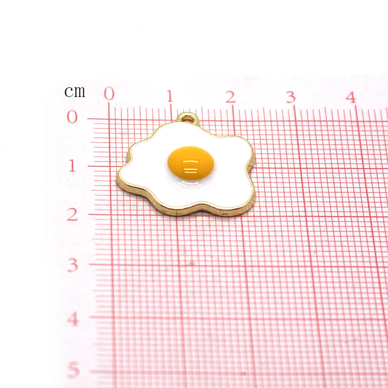 10 bucăți drăguț neregulat omletă mâncare cercei brelocuri bricolaj accesoriu de artizanat amuzant ou brelocuri colier pandantiv bijuterii metalice