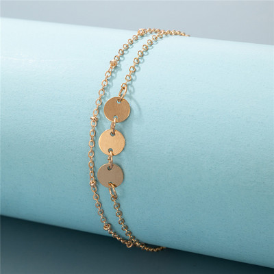 Tocona fermecător de culoare aurie napolitană picior lanț multistrat din aliaj metal sandale desculțe glezne pentru femei bijuterii boeme 17035