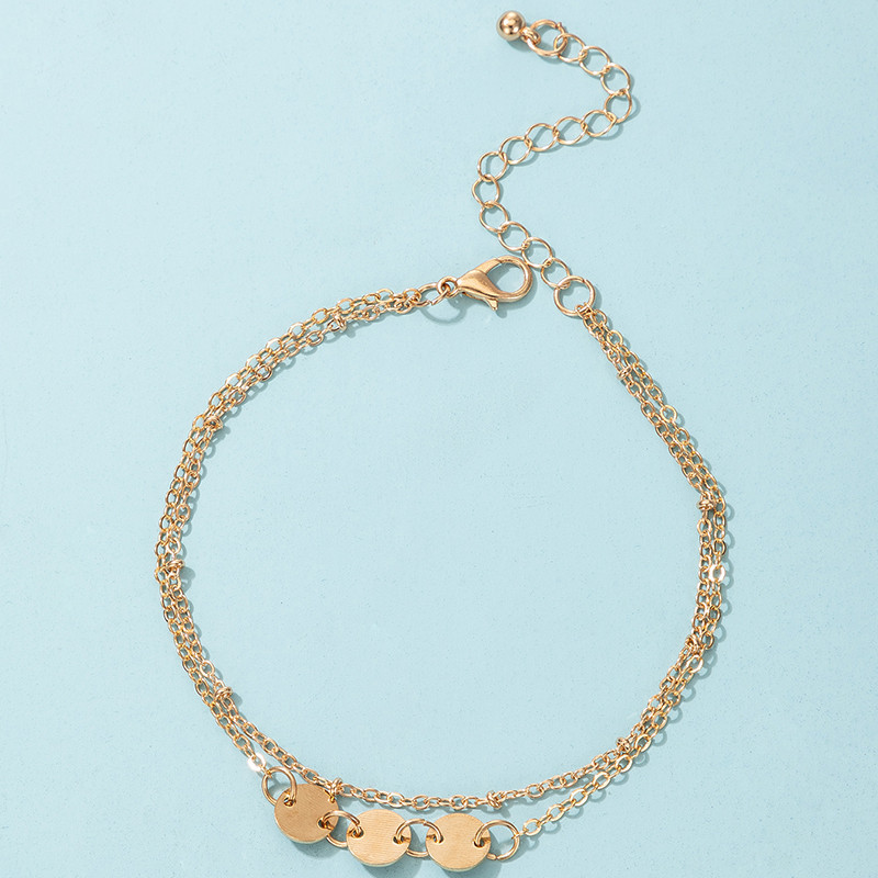 Tocona fermecător de culoare aurie napolitană picior lanț multistrat din aliaj metal sandale desculțe glezne pentru femei bijuterii boeme 17035