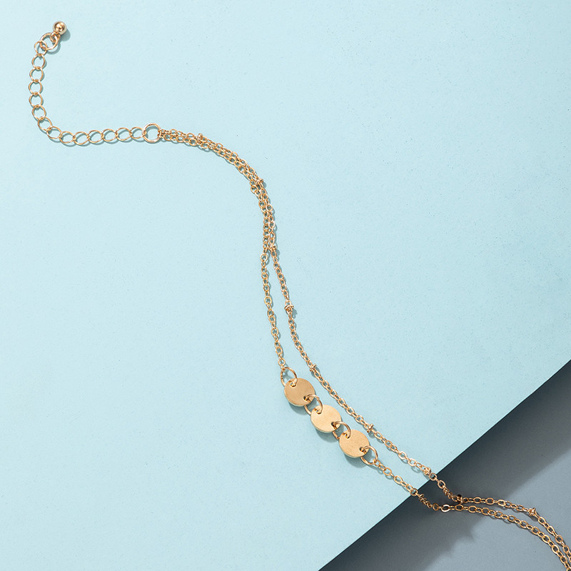 Tocona fermecător de culoare aurie napolitană picior lanț multistrat din aliaj metal sandale desculțe glezne pentru femei bijuterii boeme 17035