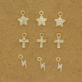 6 buc Cristal Cruce Fulger Star Cercei Brelocuri strălucitoare Brățară Colier Pandantiv Accesoriu DIY Mix Bijuterii Femei Face