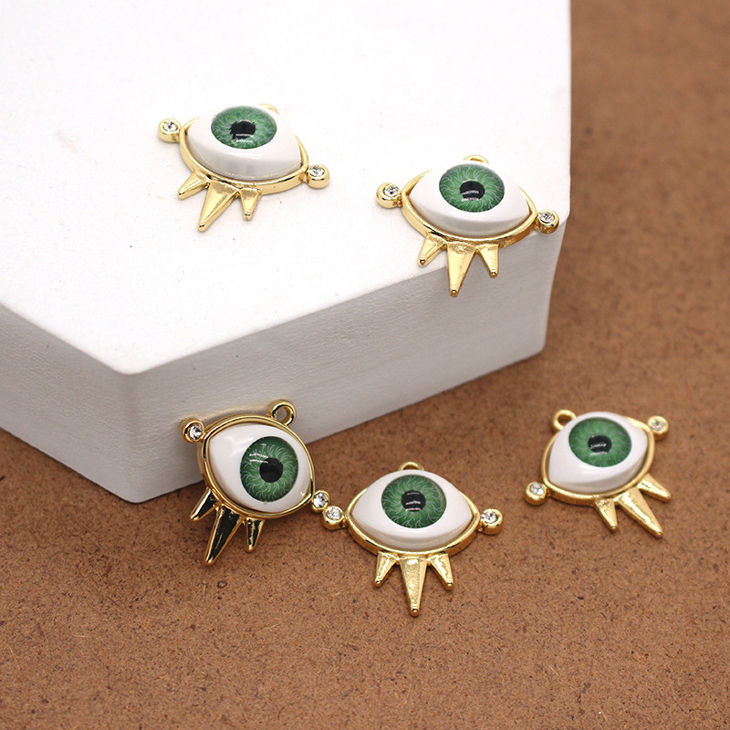 5 bucăți 25x25mm cercei strălucitori pentru ochi de demon, bricolaj, brățară cu ochi rău, colier, accesoriu pentru pandantiv, bijuterii vintage cu farmec