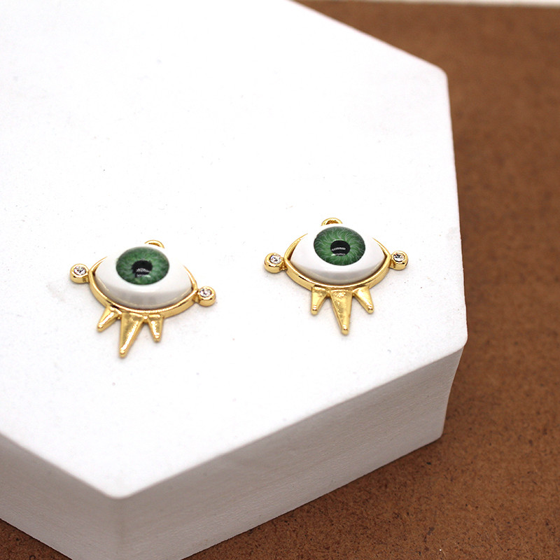 5 bucăți 25x25mm cercei strălucitori pentru ochi de demon, bricolaj, brățară cu ochi rău, colier, accesoriu pentru pandantiv, bijuterii vintage cu farmec