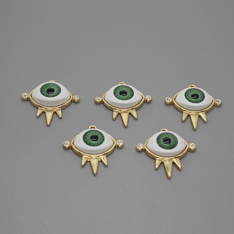 5 bucăți 25x25mm cercei strălucitori pentru ochi de demon, bricolaj, brățară cu ochi rău, colier, accesoriu pentru pandantiv, bijuterii vintage cu farmec