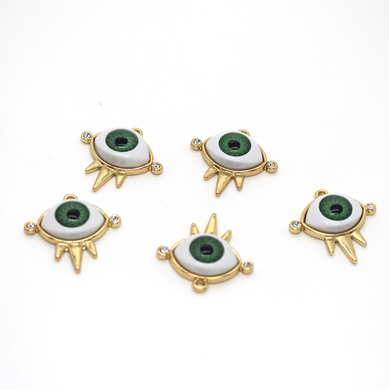 5 bucăți 25x25mm cercei strălucitori pentru ochi de demon, bricolaj, brățară cu ochi rău, colier, accesoriu pentru pandantiv, bijuterii vintage cu farmec